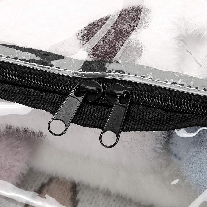 Fasmov 4 Pack Clear Clothes Storage Bag Organizer with Reinforced Handle, Closet Organizer Vinyl Bag for Bedding, Linen, Blankets, Duvet Covers, Comforters, Clothes & Toys