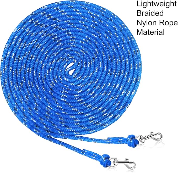 Rypet Reflective Cat Long Leash 15 FT Escape Proof Walking Leads Yard Long Leashes Durable Safe Personalized Extender Leashs Traning Play Outdoor for Kitten, Puppy, Rabbit and Small Animals