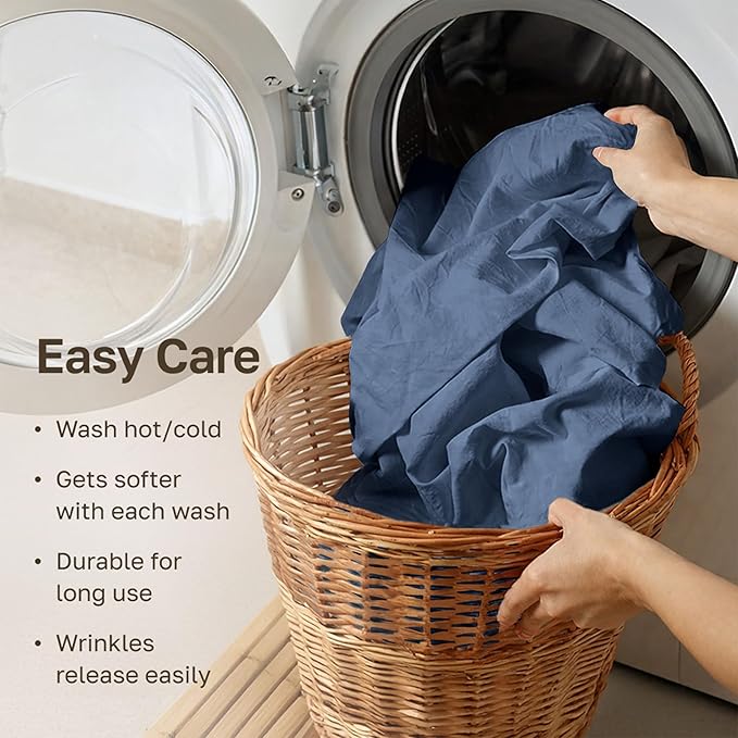 CALIFORNIA DESIGN DEN 5-Star Hotel 600 Thread Count 100% Cotton, Soft & Smooth Queen Sheet for Bed with Deep Pockets, Quality Beats Egyptian Cotton Claims (Royal Navy Blue)