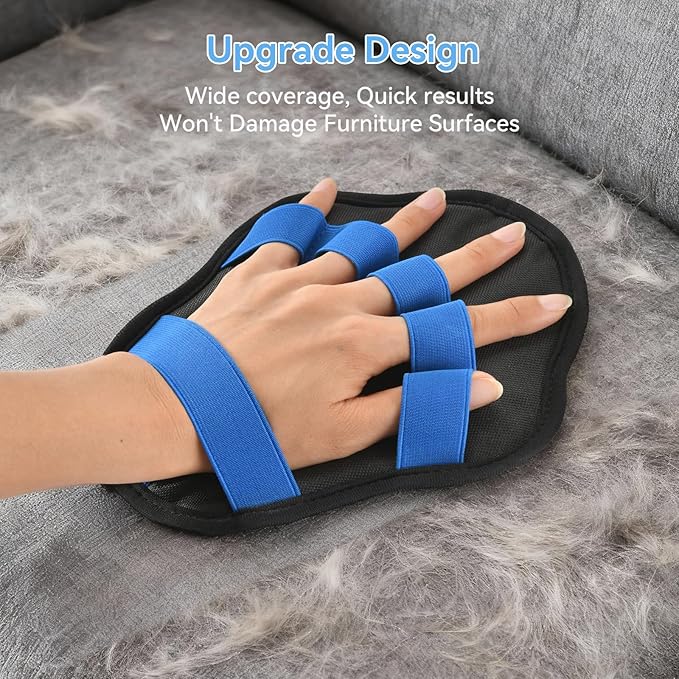 AstraLoom Pet Hair Removal Glove for Cats & Dogs, Upgraded Reusable Electrostatic Pet Hair Remover Gloves, Pet Hair Remover for Couch, Carpet, Car Seat & Laundry (2PCS)