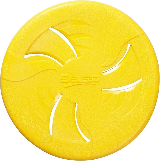 Indestructible Flying Discs, Soft Interactive Catch & Fetch Toys for Small & Medium Dogs, Floats in Water & Safe on Teeth, 7.48 Inch (Small, Yellow)