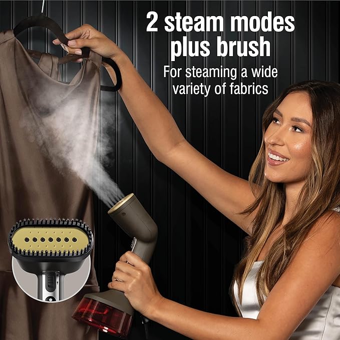 CHI Handheld Garment Steamer for Clothes, Fabric Brush, Large 300 ml Water Tank, 2 Steam Modes, Ergonomic Handle, Portable Steamer for Clothes, 10’ Cord, (11590)