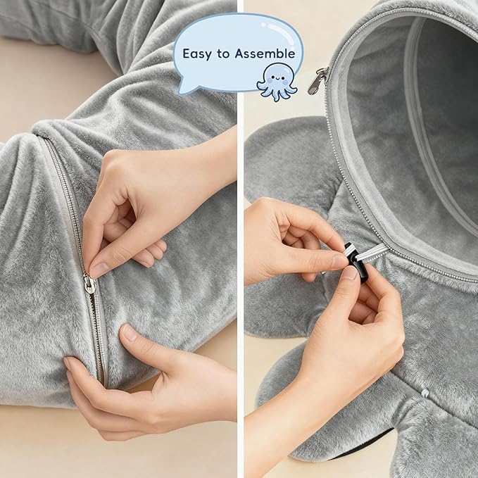 Cat Tunnel Bed for Indoor Cats, Peekaboo Cat Cave Bed, Cat Tunnel Christmas Tree Skirt, Octopus Shaped