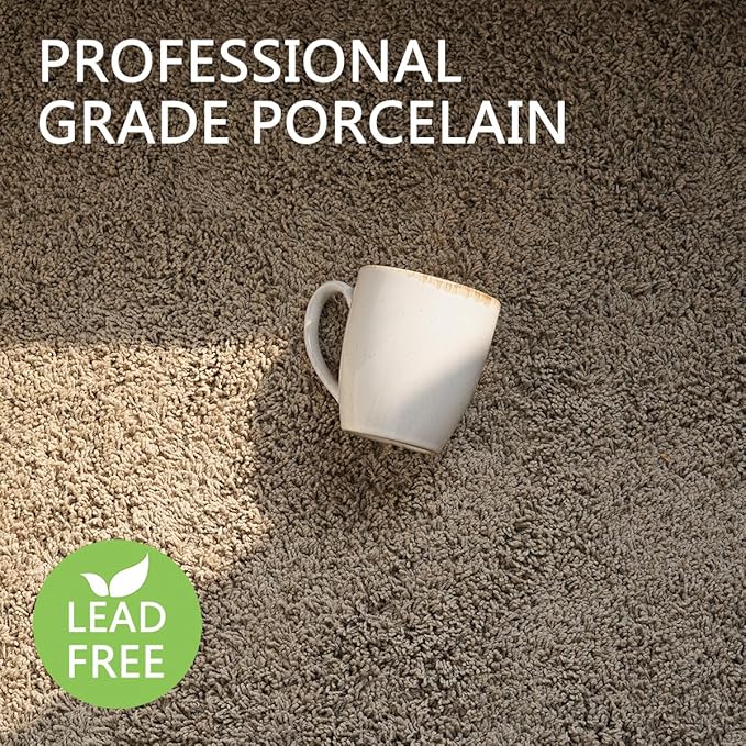 Bosmarlin Ceramic Coffee Mug Set of 4, 17 Oz, Coffee Cups with Big Handle, Microwave Safe, Unique Reactive Glaze (White, 17 Oz)