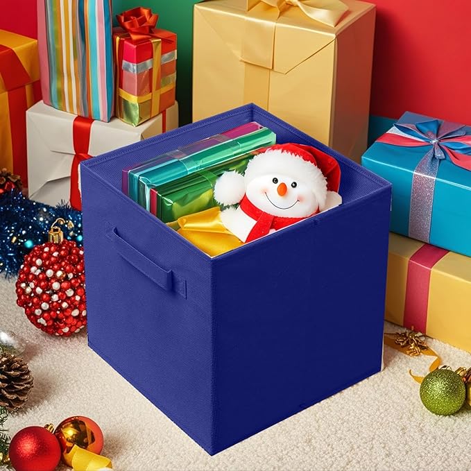ShellKingdom Storage Bins, Foldable Fabric Storage Cubes And Cloth Organizer Drawer For Closet And Toys, 2 Pack (Dark Blue)
