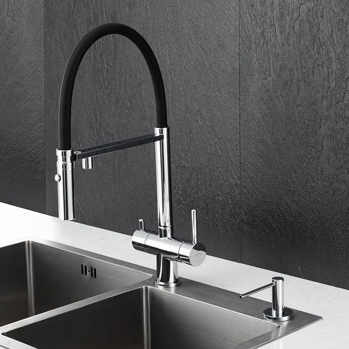 Gappo Soap Dispenser for Kitchen Sink Polished Chrome, Stainless Steel Countertop Pump, Built in Sink Soap Dispenser with 47" Extension Tube kit