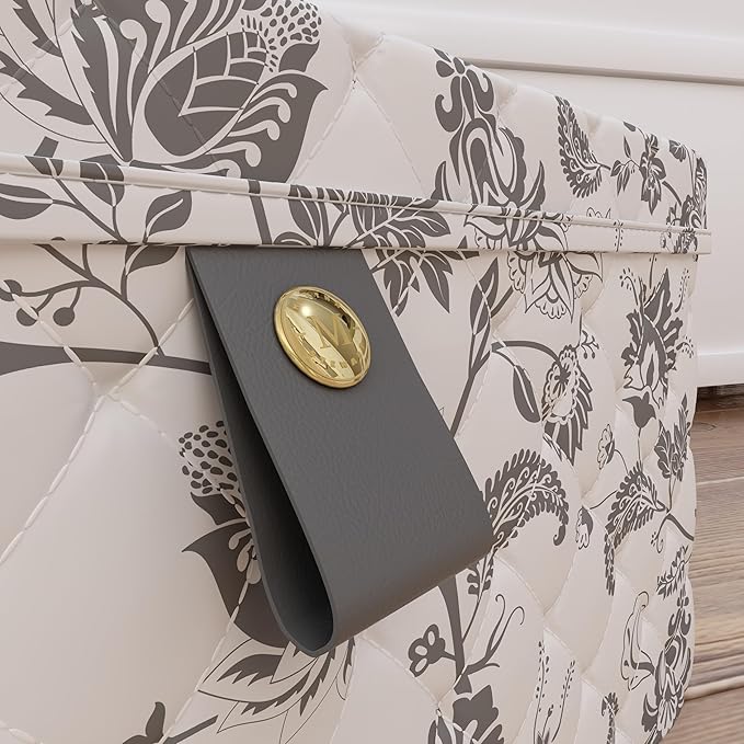 Martha Stewart Essential Collapsible Stackable Decorative Home Storage Organization With Lidded Tops, Lidded Storage Organizer, Bedford Floral