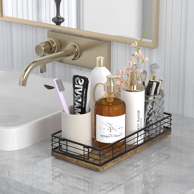 Toilet Paper Basket, 2PCS 13 Inch Bathroom Tank Tray Toilet Tank Basket Top of Toilet Storage Toiletries Organizer for Bathroom, Living Room and Kitchen