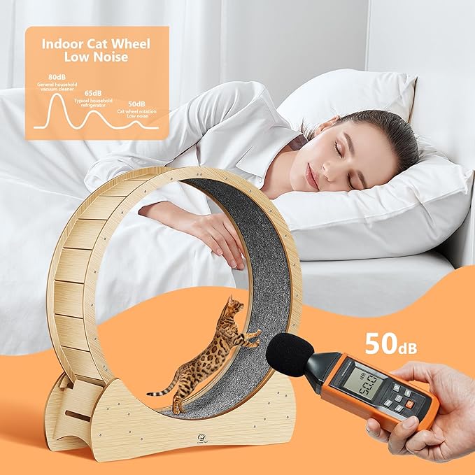 Cat Wheel for Indoor Cats - 47" Large Cat Exercise Wheels, Cats Running Wheel, Cat Treadmill