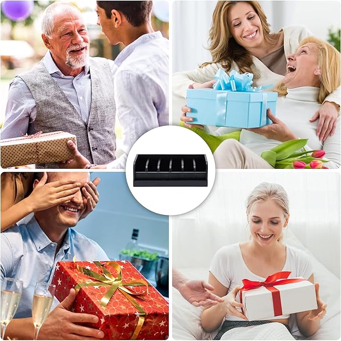 MinBoo Bamboo Belt Organizer Box,6 Grids Belt Rack for Closet and Drawer, Belt Storage Organizer and Displayer for Men Women