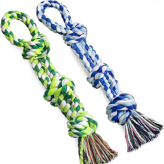 UPSKY Dog Rope Toys 2 Nearly Indestructible Dog Toys for Medium to Large Breed, Dental Cleaning Chew/ Tug Toy for Boredom, Dog Grinding Teeth for Aggressive Chewers
