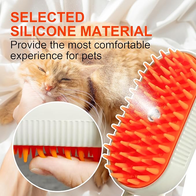 4-in-1 Steam Brush for Dogs & Cats - Pet Grooming Brush with Steam, Deshedding, Bath Spray & Massage, Professional Grooming Tool for Indoor Cats and Long/Short Hair Pets (Green)