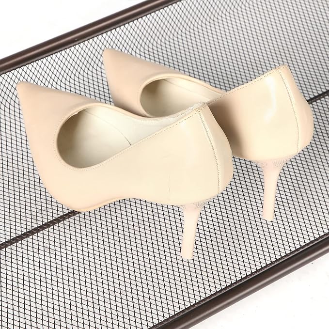 SONGMICS Shoe Rack, 6-Tier Shoe Organizer, Metal Rack for Garage, Set of 2, 3-Tier Stackable Shelf, with Adjustable Flat or Angled Shelves, 18-24 Pairs, Bronze ULMR03A-2