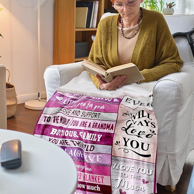 Best Gift for Grandma, Grandma Gifts from Granddaughter Grandson, Grandma Birthday Gift from Grandkids, Grandmother Gifts,Grandma Gift for Christmas Mothers Day, Grandma Blanket Gift 60"X 50"