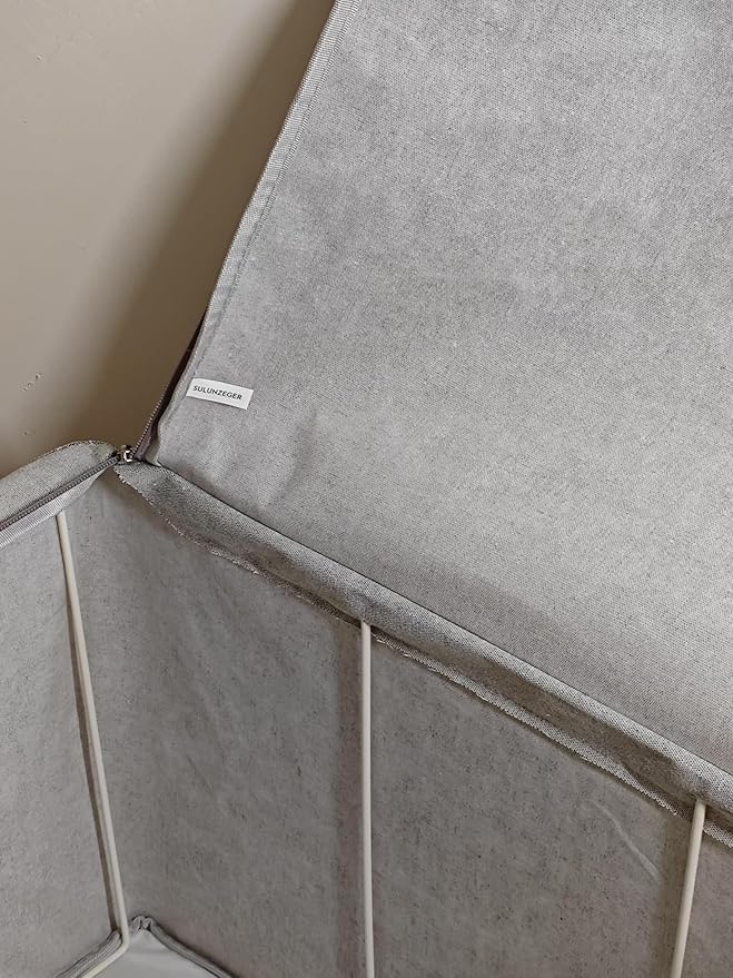 Clothes Storage Bins, Cloth Bags for Storage, 2 Pack Foldable Metal Frame Clothing Storing Bins with Double Visable Window, Large Capacity Container Box with Reinforced Handles, (66 L Grey)