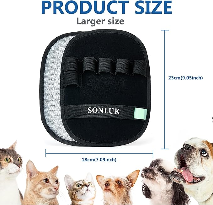 2PCS Pet Hair Removal Glove for Dogs&Cats,Upgraded 5-Finger Electrostatic Pet Hair Remover,Reusable Magic Brush Pet Hair Removal Tool for Laundry,Carpets,Sofa Gaps,and Car Seats