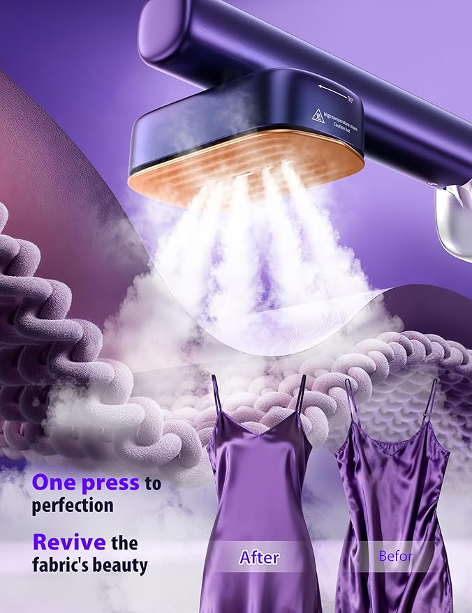 Sundu Steamer for Clothes,15s Fast Heat-up Handheld Garment Steamer,35mins Runtime & 180ml Large Tank,25g/min Steam,Ceramic Panel,Stands on Desk,Wrinkle Remover for Travel, Home, Office(Blue)