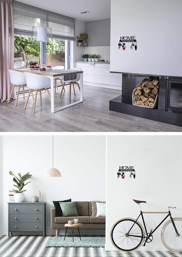 SirHoldeer Key Holder Wall Mount, Key Hooks for Wall, Key Rack for Wall Decorative, Llavero de Pared para Hogar, Sweet Home Metal Decor, Entryway