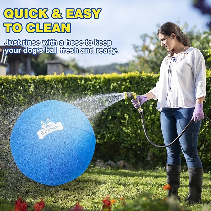 Herding Ball for Dogs 25 Inch - Dual-Layer Heavy Duty Herding Ball for Australian Shepherds, Border Collies & Cattle Dogs | Outdoor Herding Toy for Medium/Large Dogs - Backyard Training and Play-Blue