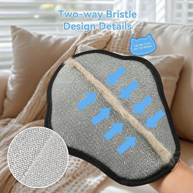 AstraLoom Pet Hair Removal Glove for Cats & Dogs, Upgraded Reusable Electrostatic Pet Hair Remover Gloves, Pet Hair Remover for Couch, Carpet, Car Seat & Laundry (2PCS)