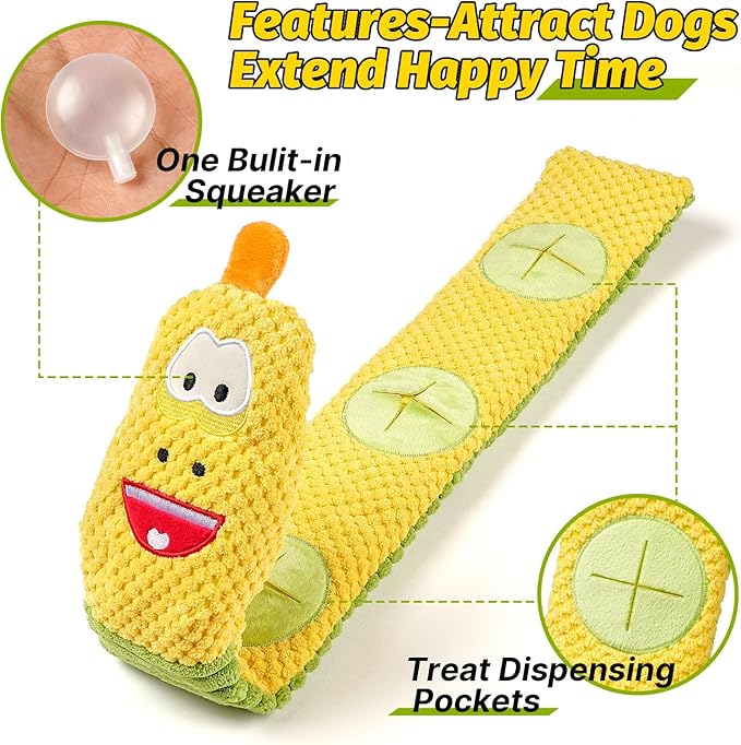 Dog Toy Pack for Large Dogs, (3-Pack) Stuffless Dog Toys for Aggressive Chewers, Extra Long Durable Squeaky Dog Toy, Dog Puzzle Toy for Small, Middle, Large Breed