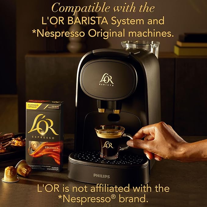 L'OR Espresso Capsules, 10 Count Profondo Lungo, Single-Serve Aluminum Coffee Capsules Compatible with the L'OR BARISTA System & *Nespresso Original Machines, 10 Count (Pack of 1)
