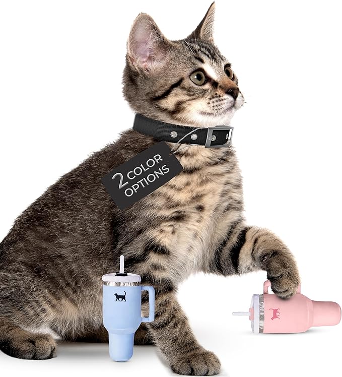 Kitty Cup Catnip Toy - Christmas & Birthday Cat Gift Toy with Catnip & Crinkle, Funny Stocking Stuffer for Girl Indoor Kitten (Pink Peach Dust)