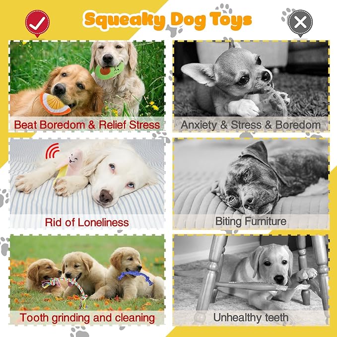 18 Pack Dog Toys Puppy Teething Toys, Puppy Essentials Chew Toy Bundle with Squeaky Toy and Interactive Rope for Small Dogs to Keep Them Busy