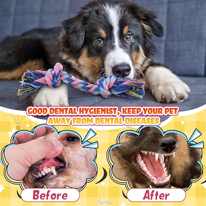 100 Pieces Knot Rope Dog Toys Multi Color Puppy Chew Toy Cotton Puppy Toys Dental Dog Teething Toys 2 Knot Dog Tug for Small and Medium Dogs Aggressive Chewers Supplies