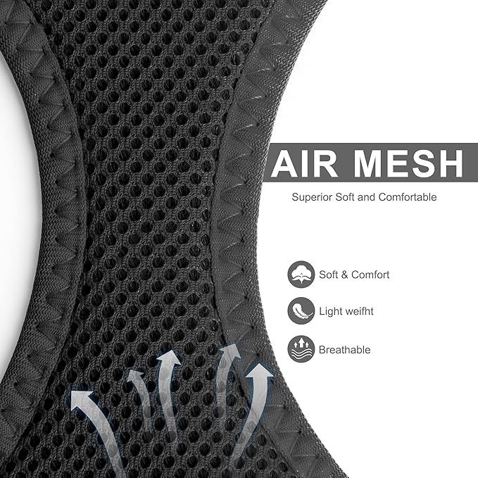 Fida Comfy Dog Harness with Leash, Cat Vest Harness Escape Proof, Breathable Lightweight Soft Mesh, Adjustable Reflective Step-in Harness for Puppy Toy Breeds & Extra-Small Pet (XXS, Black)