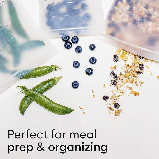 Vove Compostable Gallon Bags, Extra Large 30 Count – Freezer Safe, Leak Proof, Non Toxic Food Storage for Meal Prep & Snacks, Plant-Based Eco Bags