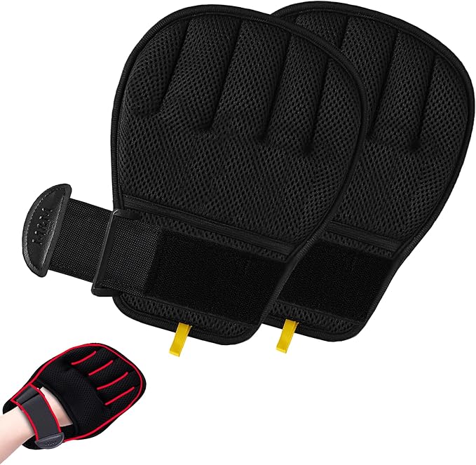 Pet Hair Remover Glove for Cats & Dogs, Patented Adjustable Strap, Reusable Five-Finger Grooming Glove, Non-Slip Fit, Removes Pet Hair from Couch, Carpet, Laundry & Car Seat, 2Pcs