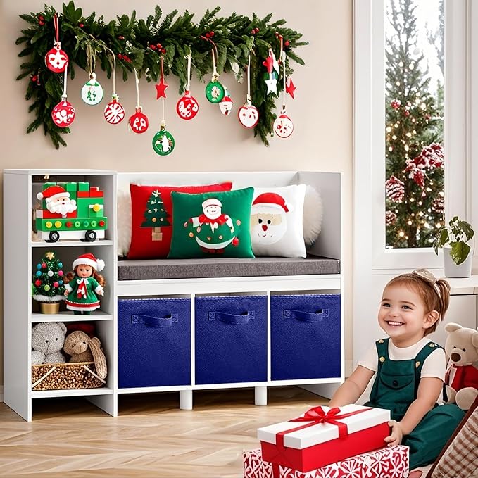 ShellKingdom Storage Bins, Foldable Fabric Storage Cubes and Cloth Organizer Drawer for Closet and Toys, 6 Pack (Dark Blue)