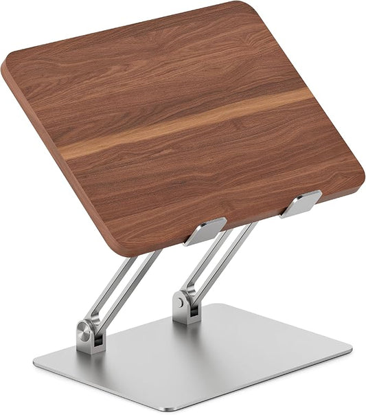 Branch Adjustable Laptop Stand - Elevate Ergonomics & Reduce Strain, Laptop Riser Customizable Height & Angle, Portable & Robust Design for Home or Office, Secure Silicon Grips - Walnut