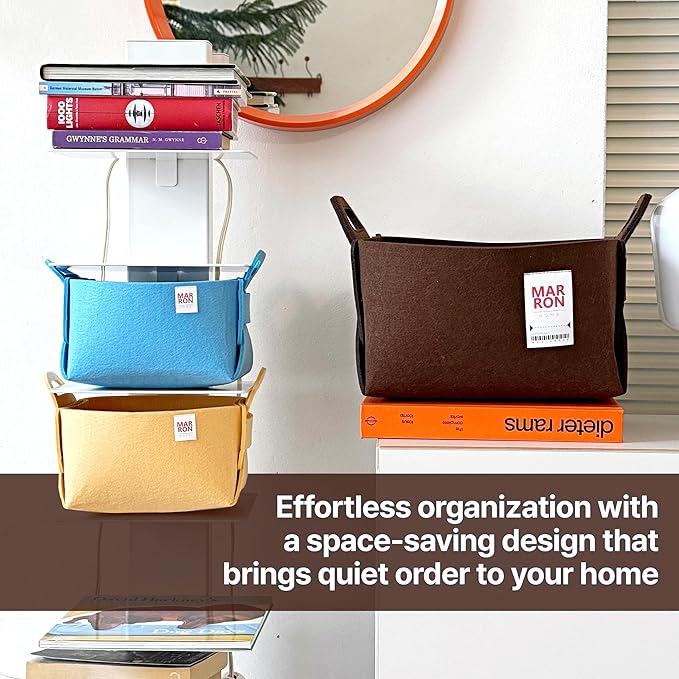 Collapsible Felt Olive Storage Bin Small 7.1"x5.1"x5.1" – Foldable Basket with Handles for Closet, Toy Storage, Laundry Room Organization, Decorative Storage Baskets for Shelves, Nursery