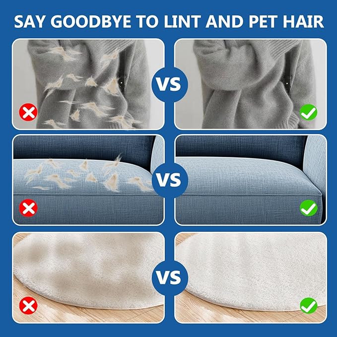 2PCS Pet Hair Removal Glove for Dogs&Cats,Upgraded 5-Finger Electrostatic Pet Hair Remover,Reusable Magic Brush Pet Hair Removal Tool for Laundry,Carpets,Sofa Gaps,and Car Seats