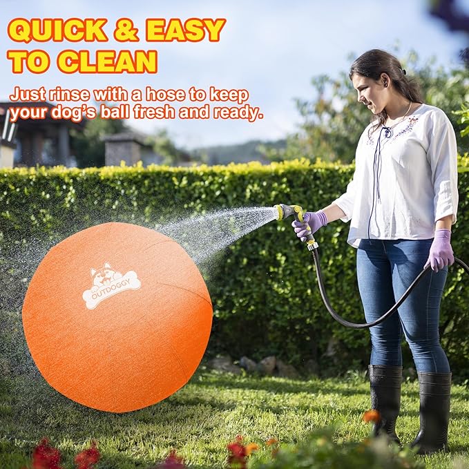 Herding Ball for Dogs 22 Inch - Dual-Layer Durable Herding Ball for Australian Shepherds, Border Collies & Cattle Dogs | Outdoor Herding Toy for Medium/Large Dogs - Backyard Training and Play-Orange