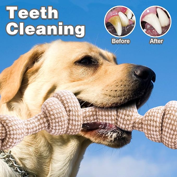 Dog Rope Toy, Rope Toys for Dogs Aggressive Chewers, for Large Dogs for Cleaning Teeth, Bite Resistant, 3 Pack