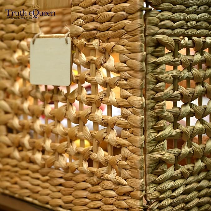 Water Hyacinth Storage Baskets For Shelves, 12x12 Cube Storage Organizer, Square Wicker Basket, Cube Organizer, Woven Basket, Canastas Para Organizar, Cestas Para Baskets For Shelveszar, 2 Pcs