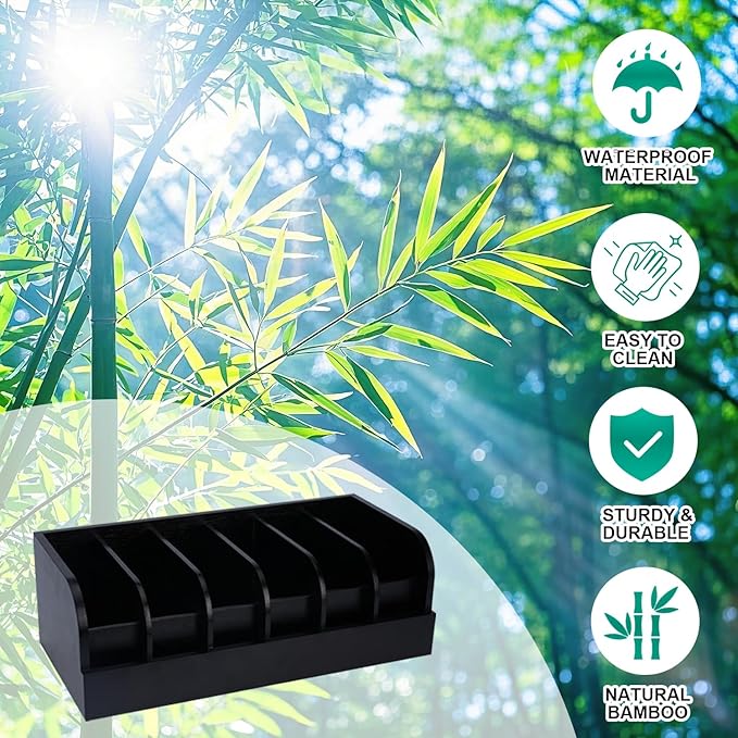 GTI Belt Organizer, 2pcs 6 Compartments Belt Organizer for Closet and Drawer, Bamboo Display Case for Tie and Belt, Belt holder Storage Organizer for Men Women (Black)