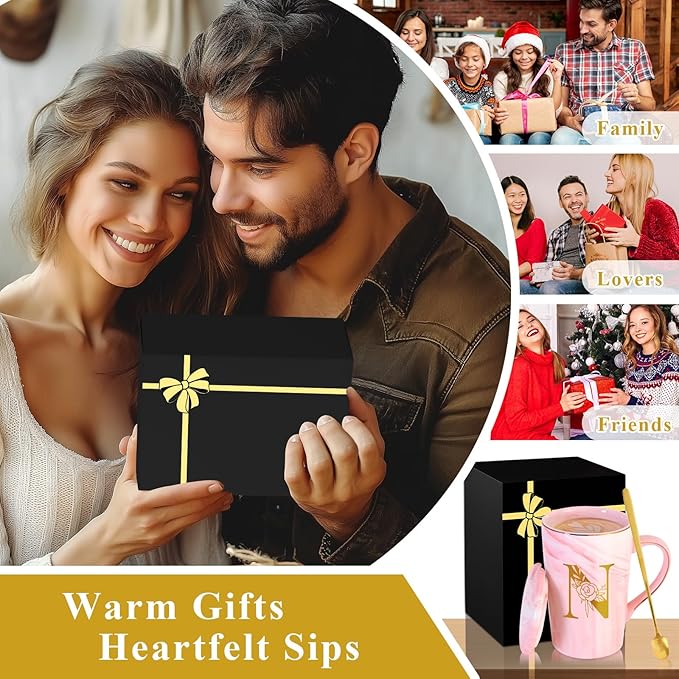 Personalized Ceramic Coffee Mug with Lid Tea Cup Women Wife Anniversary Her 1 2 3 5 6 7 8 10 14 20 25 40 50 Year Cotton Copper Gifts Ivory Bronze Leather Iron Paper First 6th 10th 25th 40th 50th 60,N