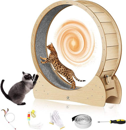 Cat Wheel for Indoor Cats - 47" Large Cat Exercise Wheels, Cats Running Wheel, Cat Treadmill