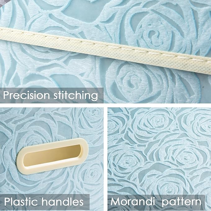 PRANDOM Larger Collapsible Storage Cubes with Lids Fabric Decorative Storage Bins Boxes Organizer Containers Baskets with Cover Handles for Bedroom Closet Living Room 17.7x11.8x11.8 Inch 3 Pack