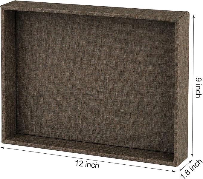 HofferRuffer Elegant Desktop Organizer Tray, Vanity Tray, Storage Jewelry Perfume Organizer, Dresse Catchall for Change Coin Key (Brown Black Faux Leather)