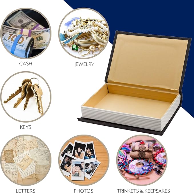 AuldHome Design Faux Book Stack (Black, Set of 3); Decorative Books for DIY Crafts and Home Decor