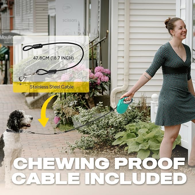 Fida Retractable Dog Leash, 16 ft Dog Walking Leash for Small Dogs up to 26 lbs, 360° Tangle Free, Teel