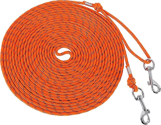 Reflective Cat Leash -30FT Cat Cable Out Escape Proof Walking Leads Yard Long Durable Safe Personalized Extender Leash Traning Play Outdoor for Puppies/Kittens/Rabbits/Small Animals