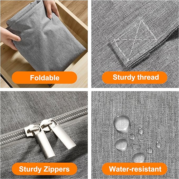 2 Pack 105L Comforter Storage Bags, Extra Large Bedding Storage Bags with Clear Window, Reinforced Handles & Zippers, Foldable Closet Organizers for Blanket Pillow Clothes