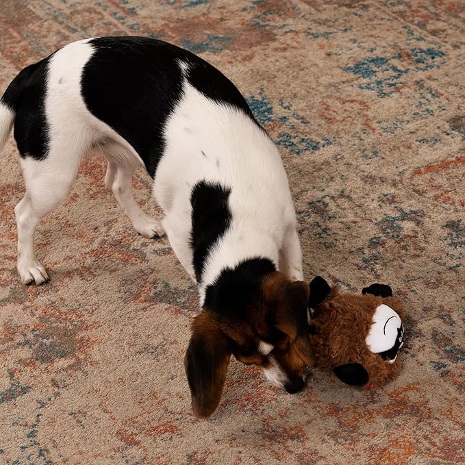 goDog PlayClean Sloth Squeaky Plush Dog Toy with Odor-Eliminating Essential Oils, Chew Guard Technology - Brown, Small