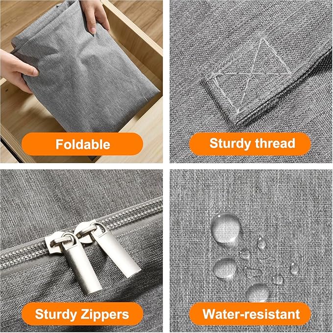 3 Pack 85L Comforter Storage Bags, Extra Large Bedding Storage Bags with Card and Clear Window, Reinforced Handles & Zippers, Foldable Closet Organizers for Blanket Pillow Clothes